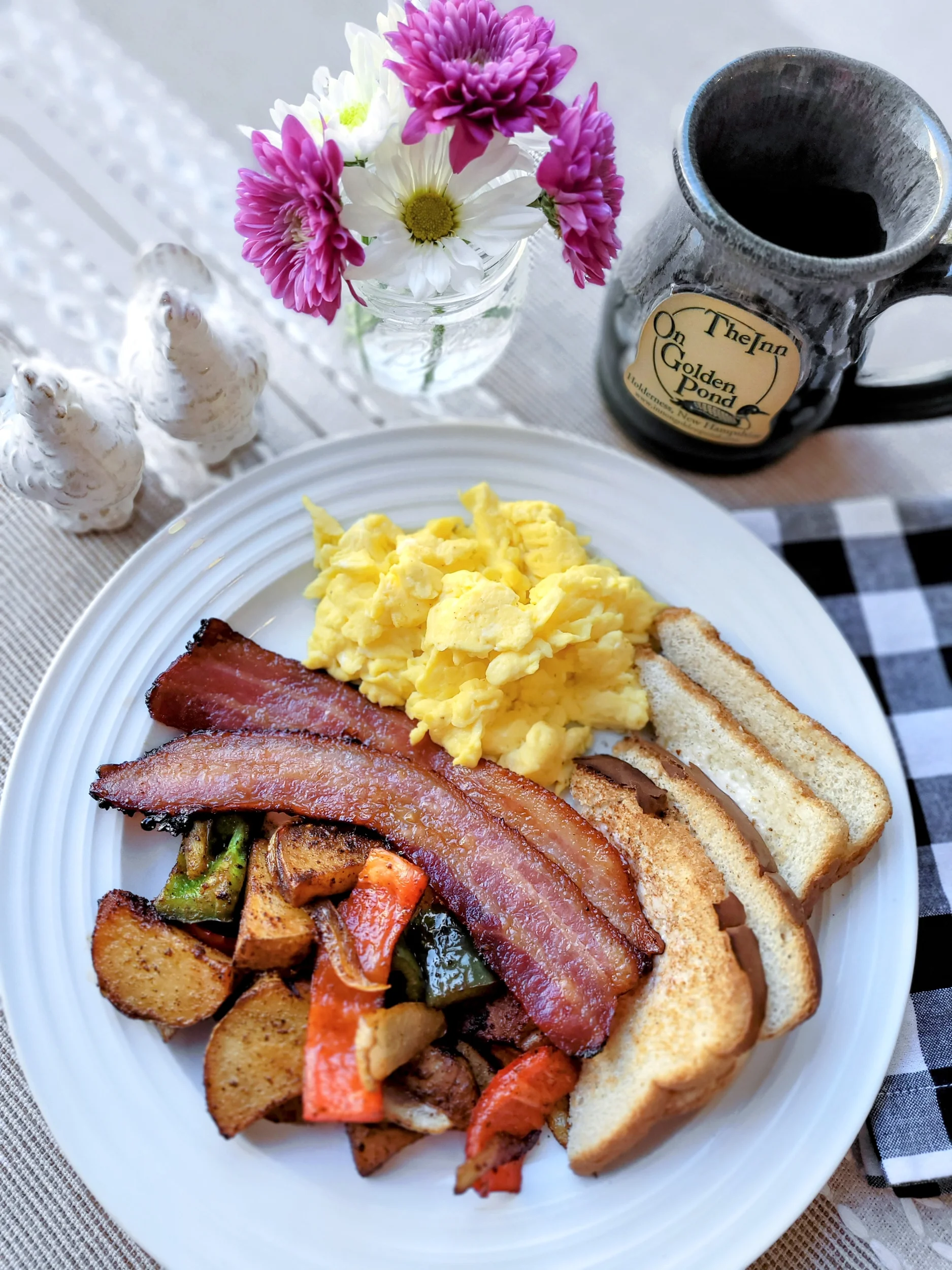 Breakfast, bacon, farm fresh eggs, squam lake, new hampshire